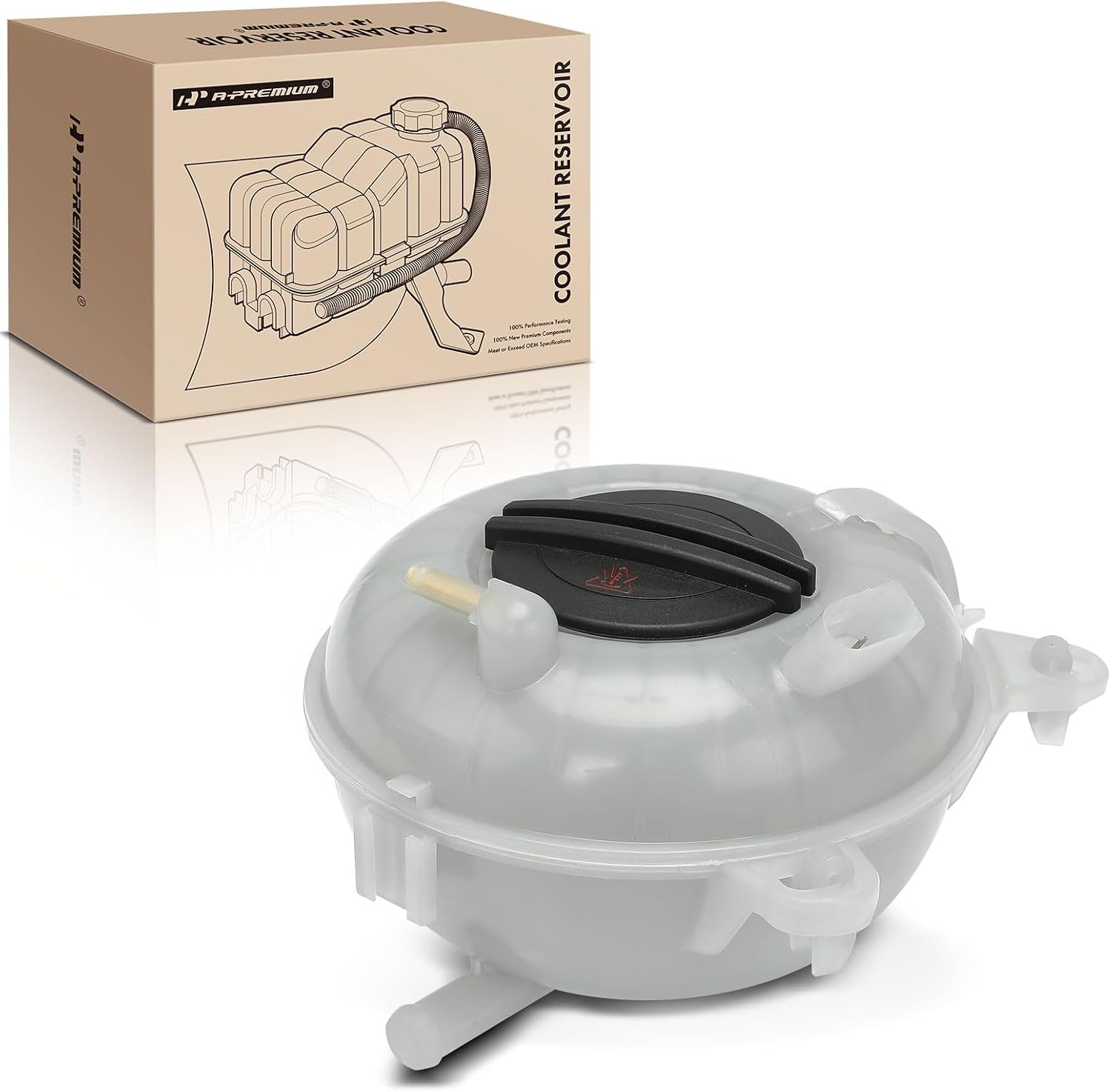 A-Premium Engine Coolant Overflow Recovery Reservoir Tank [with Cap & Sensor] Compatible with Audi A3, S3 & Volkswagen Golf, GTI, 2015 2016