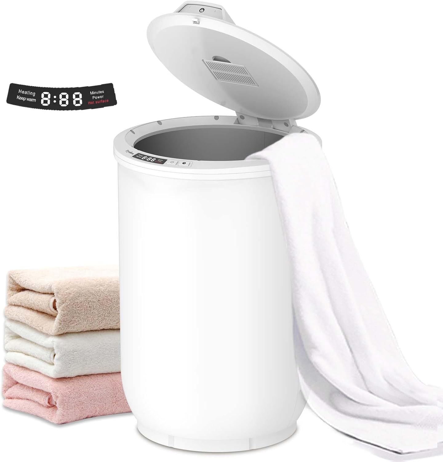 Ultra Large Capacity Towel Warmer Bucket, Rapid Heating with Timer, One-Button Digital Display Control, Safety Lock, Gifts for Him & Her, Auto Shut-Off, Fits 2 Large, Blankets, Bathrobes, PJ's