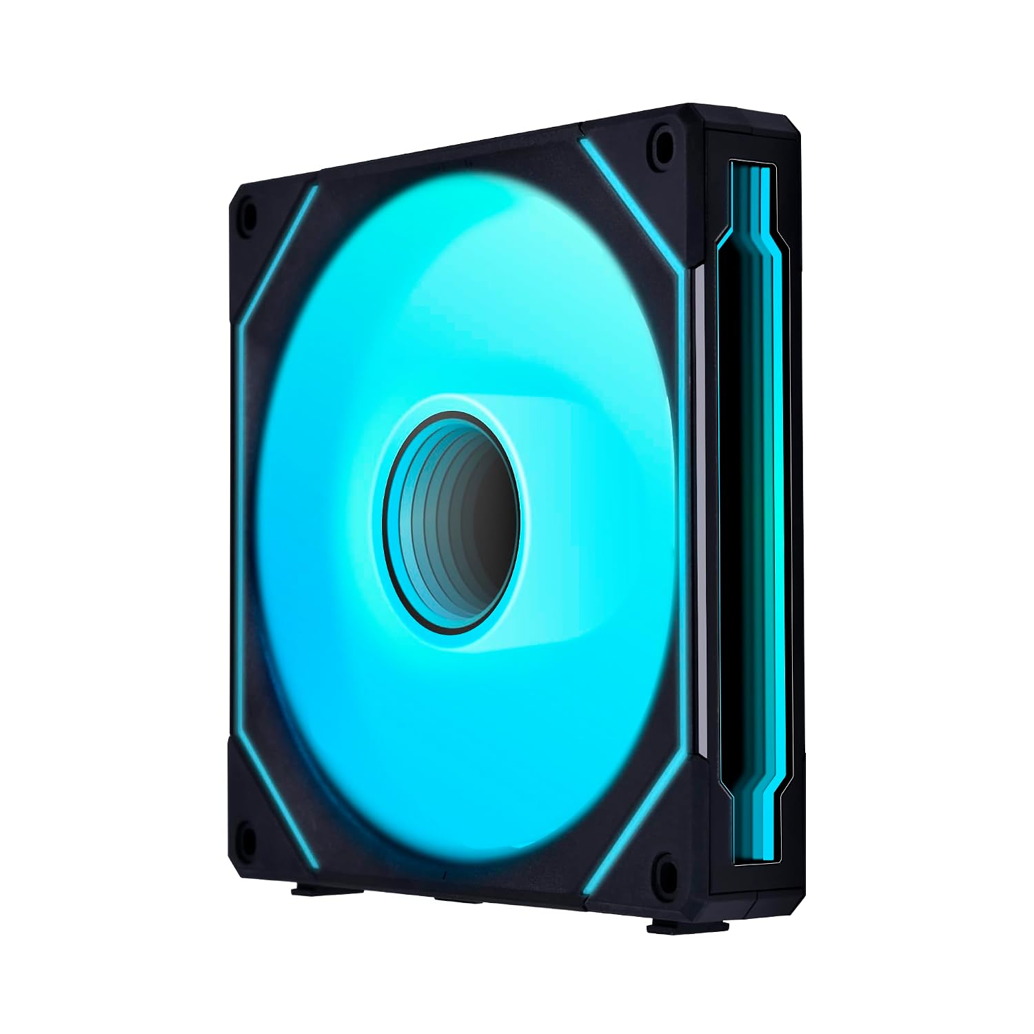 Lian Li UNI Fan SL-Infinity 140mm Reverse Blade-Single Pack-ARGB Fan-Daisy-Chain Design-Infinity Mirror-Customizable Lighting Effects-Without Controller-Black-(14RSLIN1B)