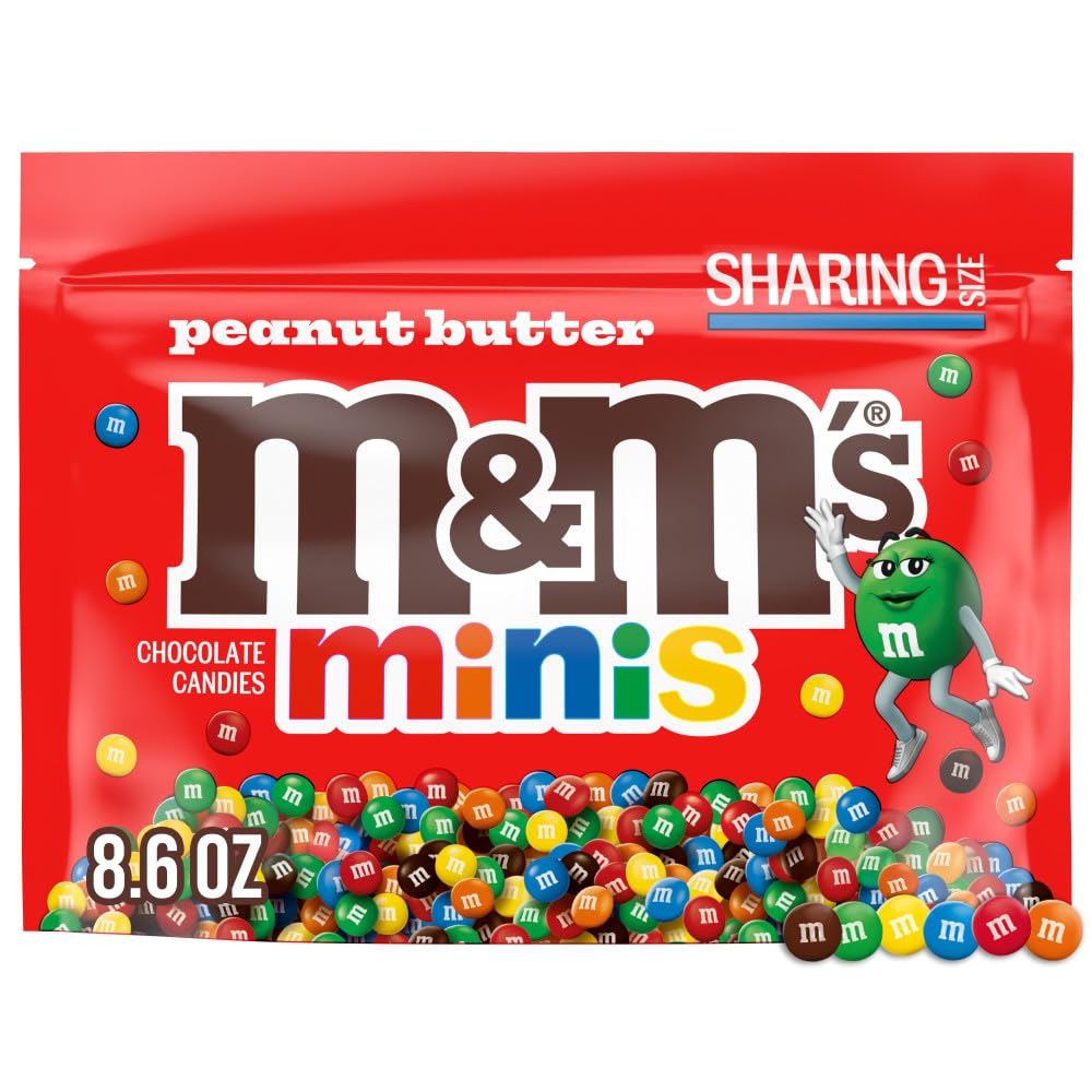 M&M'S Minis Peanut Butter Milk Chocolate Candy Bulk Bag 8.6 Oz Snacks
