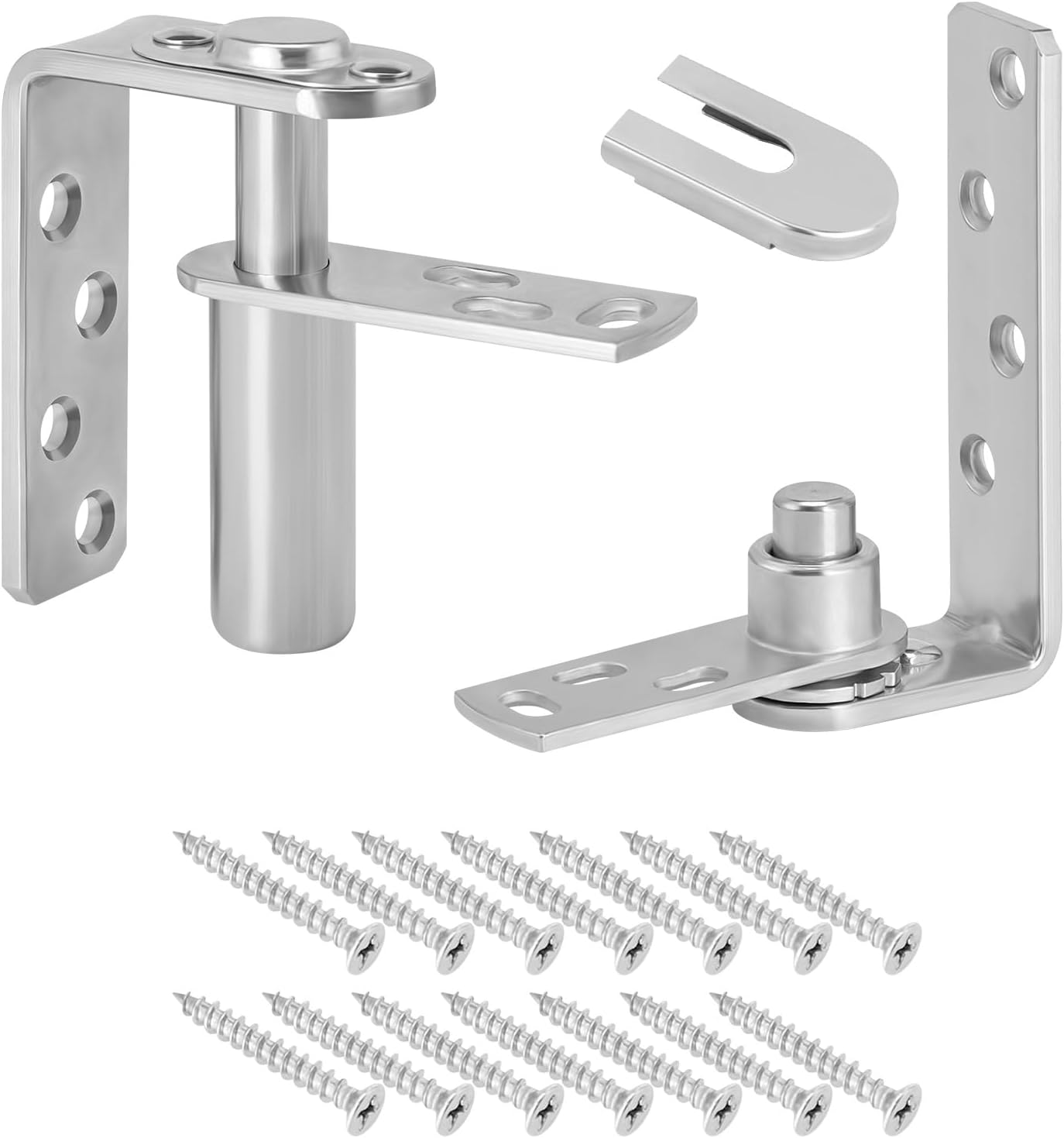 Fenghome 304 Stainless Steel Door Pivot Hinges, Self-Return Heavy Duty Swinging Door Hardware for Cafe, Bar, and Swing Doors, Self-Closing Hinges (Silver)