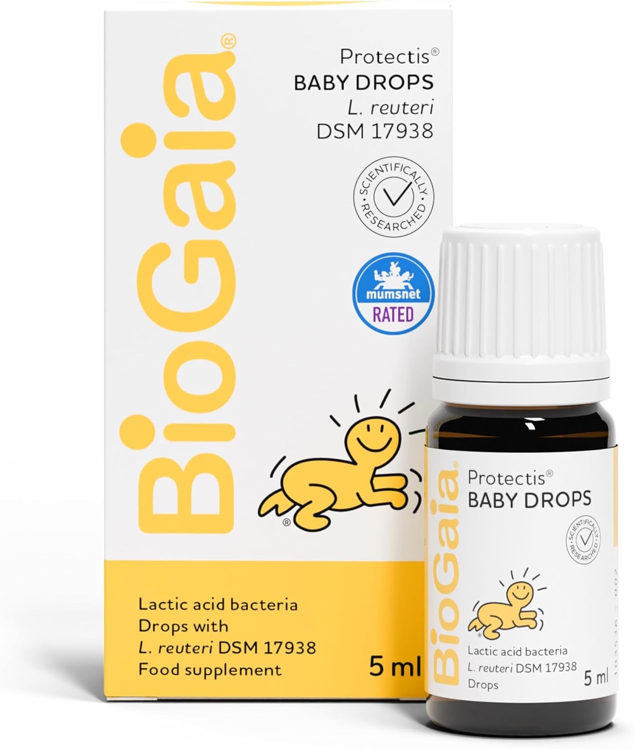 BioGaia Protectis Baby Drops | Probiotic Supplement for Newborns, Babies & Infants | Daily Digestive Support with ﻿100 Million Live L. Reuteri Probiotics | Features LongevityGuard | 5 ml