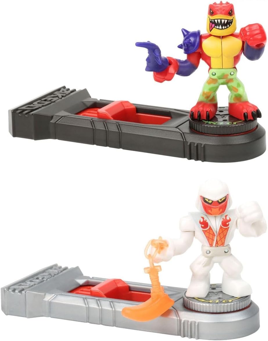 Akedo Ultimate Arcade Warriors Versus Pack Tailwhip Vs White Wraith Mini Battling Action Figures Ready, Fight, Split Strike