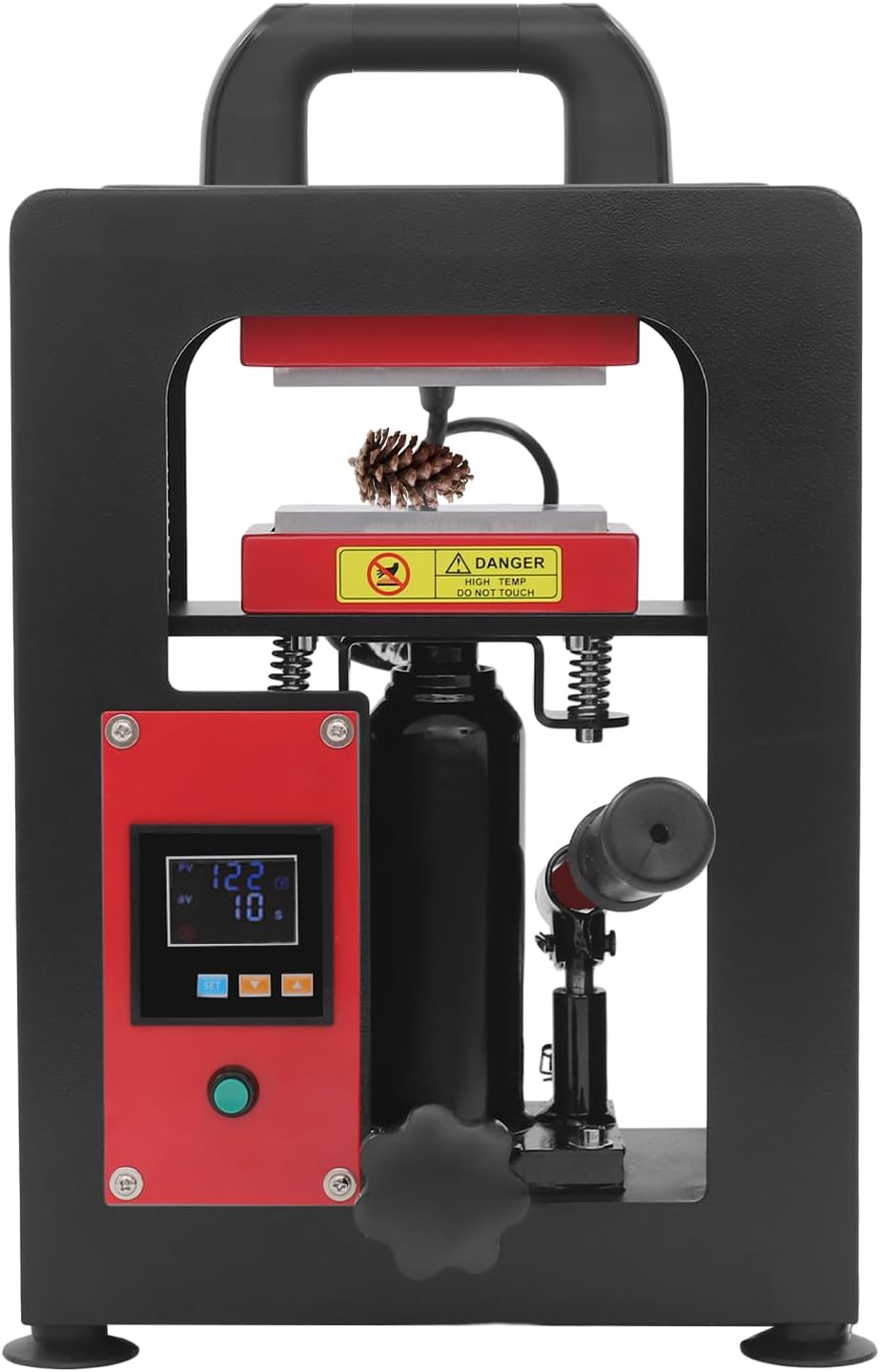 900W Professional Heat Press Machine Electric Rosin Press Extraction with 400°F Digital and Countdown Timer Control Hydraulic Press Machine for Dried Flowers, Resin, Plastic, Overload Protection