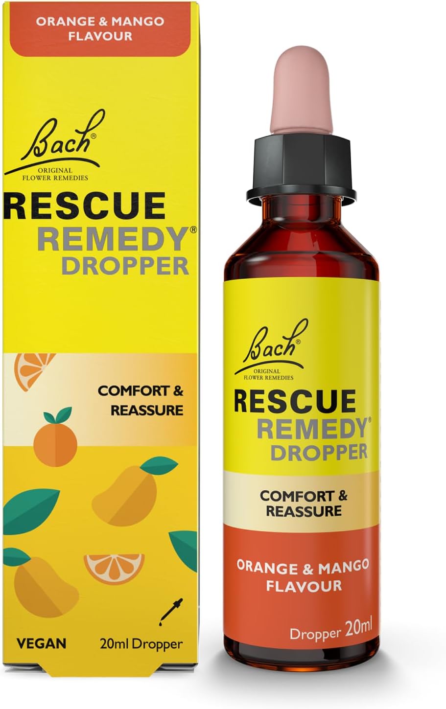 Rescue Remedy Orange & Mango Dropper | Daily Support for Stressful Moments | Bach Original Flower Essences | Easy-to-Use 20ml Dropper.