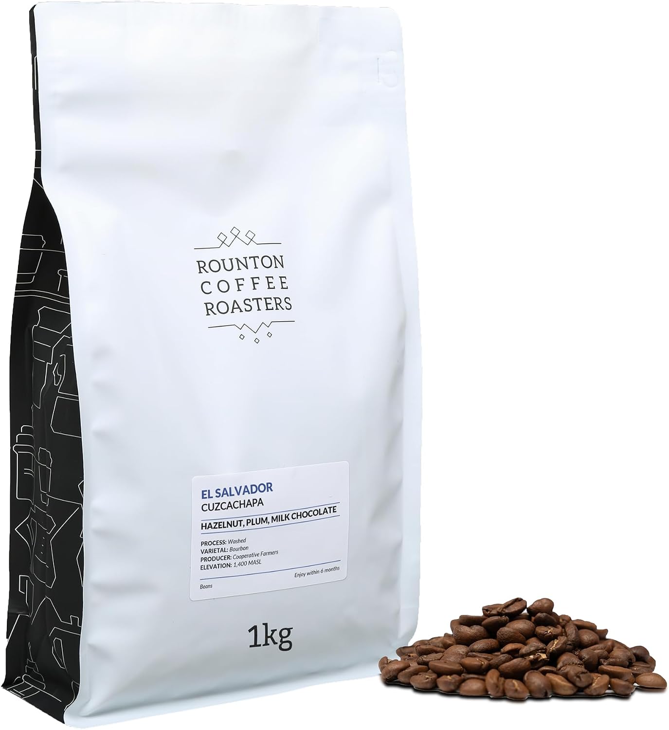 Rounton Coffee Roasters | 1kg Central American Coffee Beans | El Salvador Cooperative Cuzcachapa | Roasted in Yorkshire | 100% Arabica | Fresh Espresso Coffee Speacialty Beans