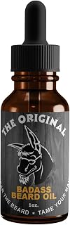 Badass Beard Care Oil For Men - The Original Scent, 1 oz - All Natural Ingredients, Keeps Beard and Mustache Full, Soft and Healthy