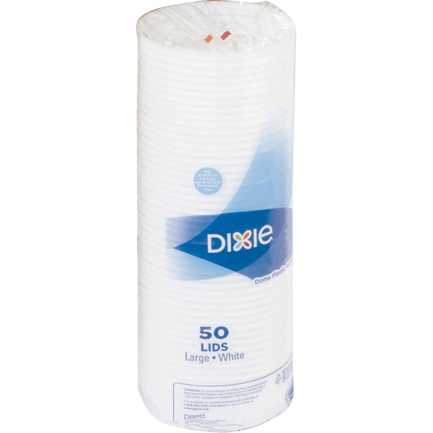 Dixie 10-20 oz Dome Coffee Cup Lids By GP PRO, White, 500 Count (50 Paper Cup Lids Per Sleeve, 10 Sleeves Per Case), 9542500DX