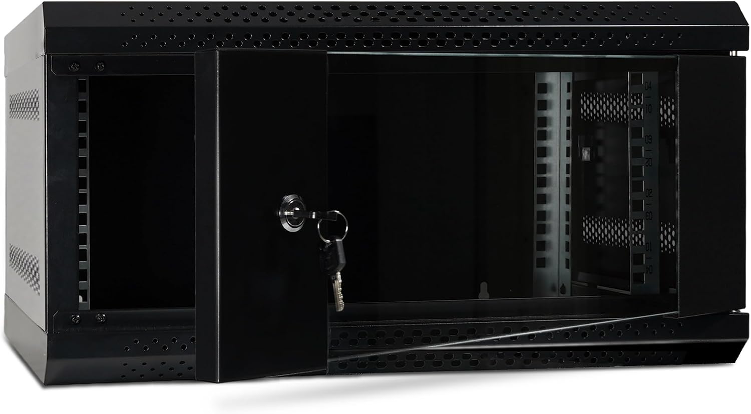 Bestfor 19" Assembled Data Server Rack Data Cabinet 400mm Deep, Wall or Floor Mounting, 19 Inch Standard Rack Size for Home, Office, Server Room, Computer, Audio with Lockable Glass Door 4U 400mm