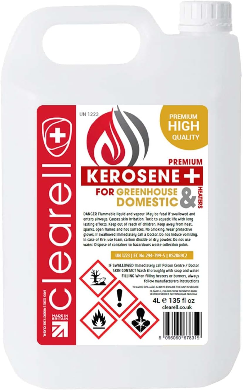 4L | Pack of 1 | Premium Quality Kerosene Paraffin Heater Heating Oil Fuel | Compliant to BS2869C2 (4 Litres)