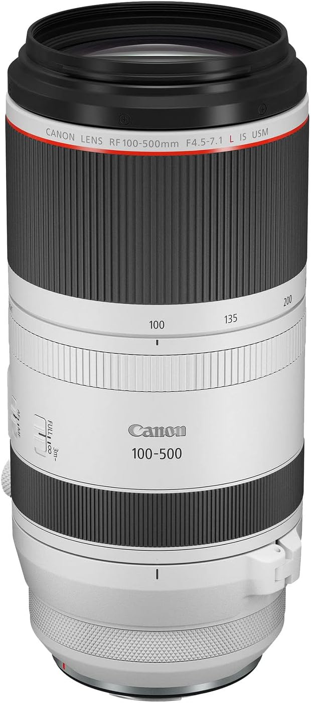 Canon RF100-500mm F4.5-7.1 L is USM Lens, Super-Telephoto Zoom Lens, Compatible with EOS R Series Mirrorless Cameras, White | Compatible with EOS R Series Mirrorless Cameras