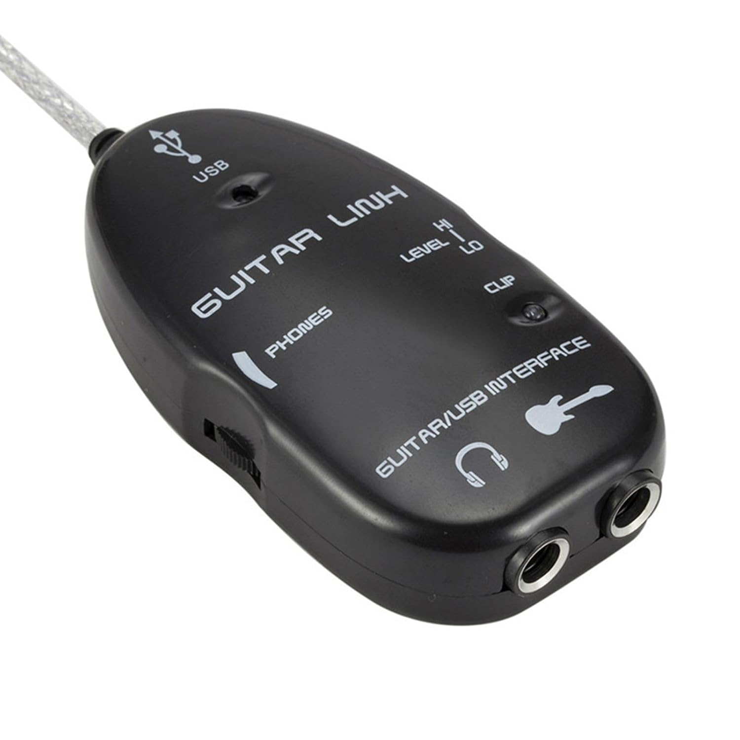ZJchao USB Audio Interface, Guitar Interface Guitar to USB Link Cable Adapter With Audio Connector Recorder for PC Computer (Black)