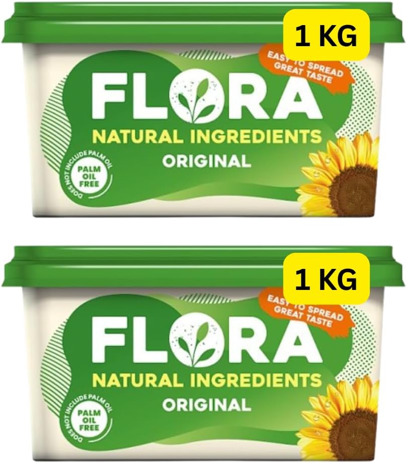 Original Vegan Butter Floras 2x1KG Tubs Easy To Spread (2x1kg)