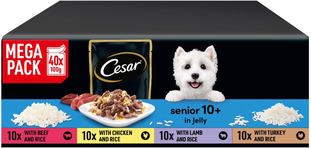 CESAR Senior Dog Pouches Sauce Selection in Jelly 40x100g