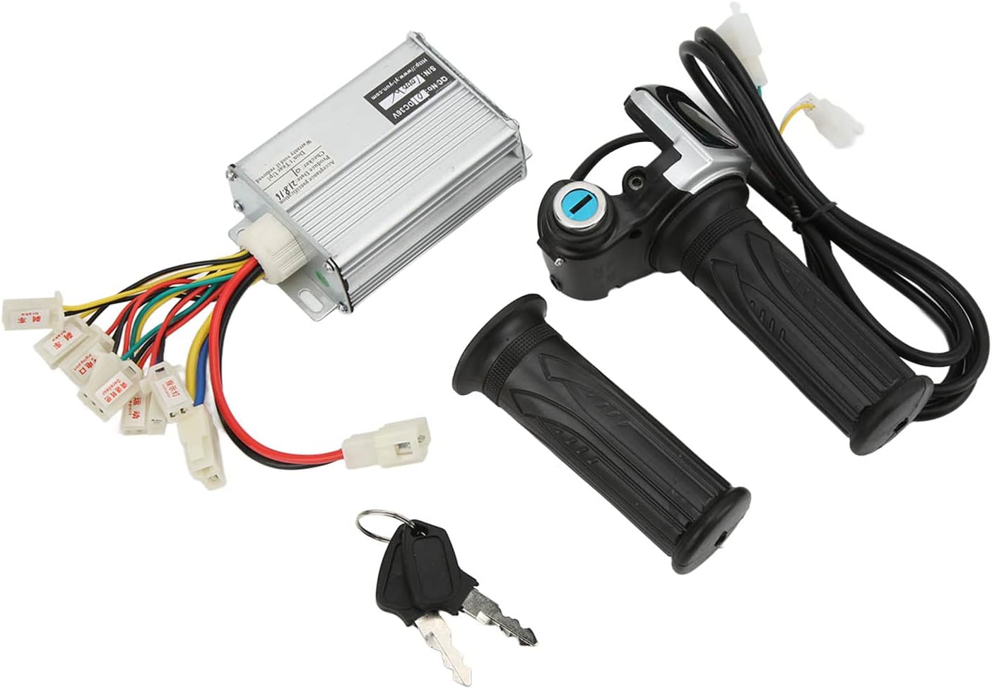 KIMISS 1000W Brushed Motor Speed Controller with Locking Throttle Grip & Battery Display, 36V Electric Bike Controller for Mini Bike, Handlebar Grip