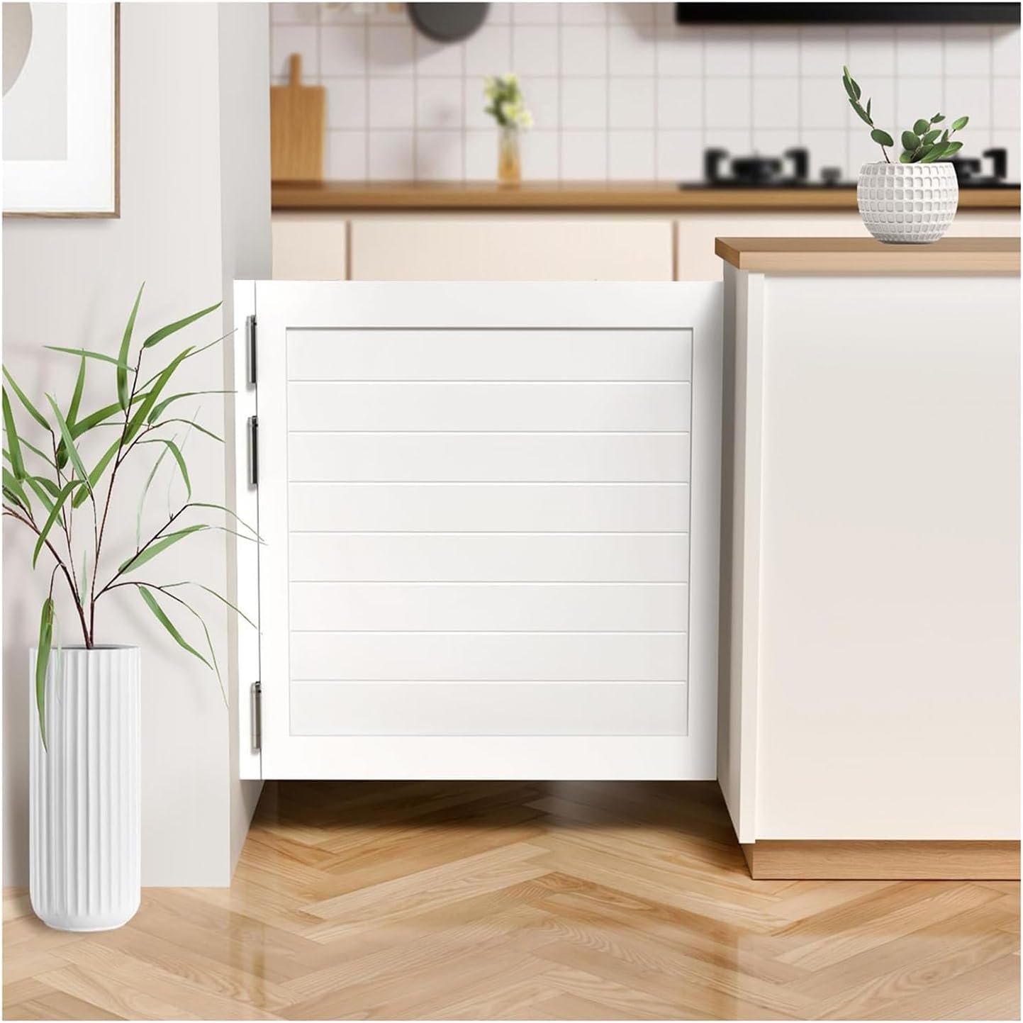 Swinging Cafe Door Pine Wood Saloon Door Includes Hinges, 35.4" x 35.4" Single Half Doors for Kitchen Shop Entrance Partition Pub,Painted Finished