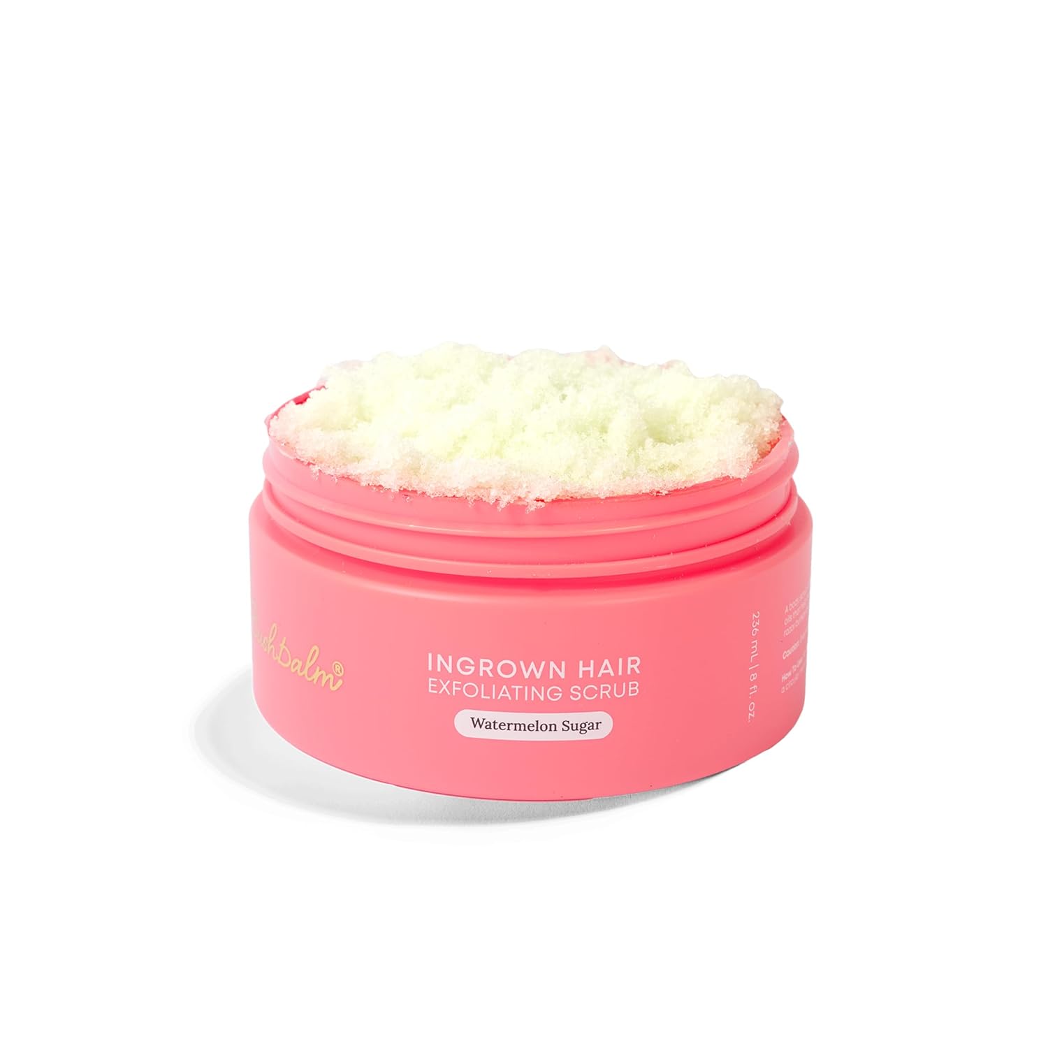 Bushbalm Ingrown Hair Exfoliating Scrub – Pre-Shave Sugar Scrub for Ingrown Hairs, Razor Bumps & Dry Skin – Gently Buffs & Soothes Sensitive Skin - Watermelon Sugar 236ml