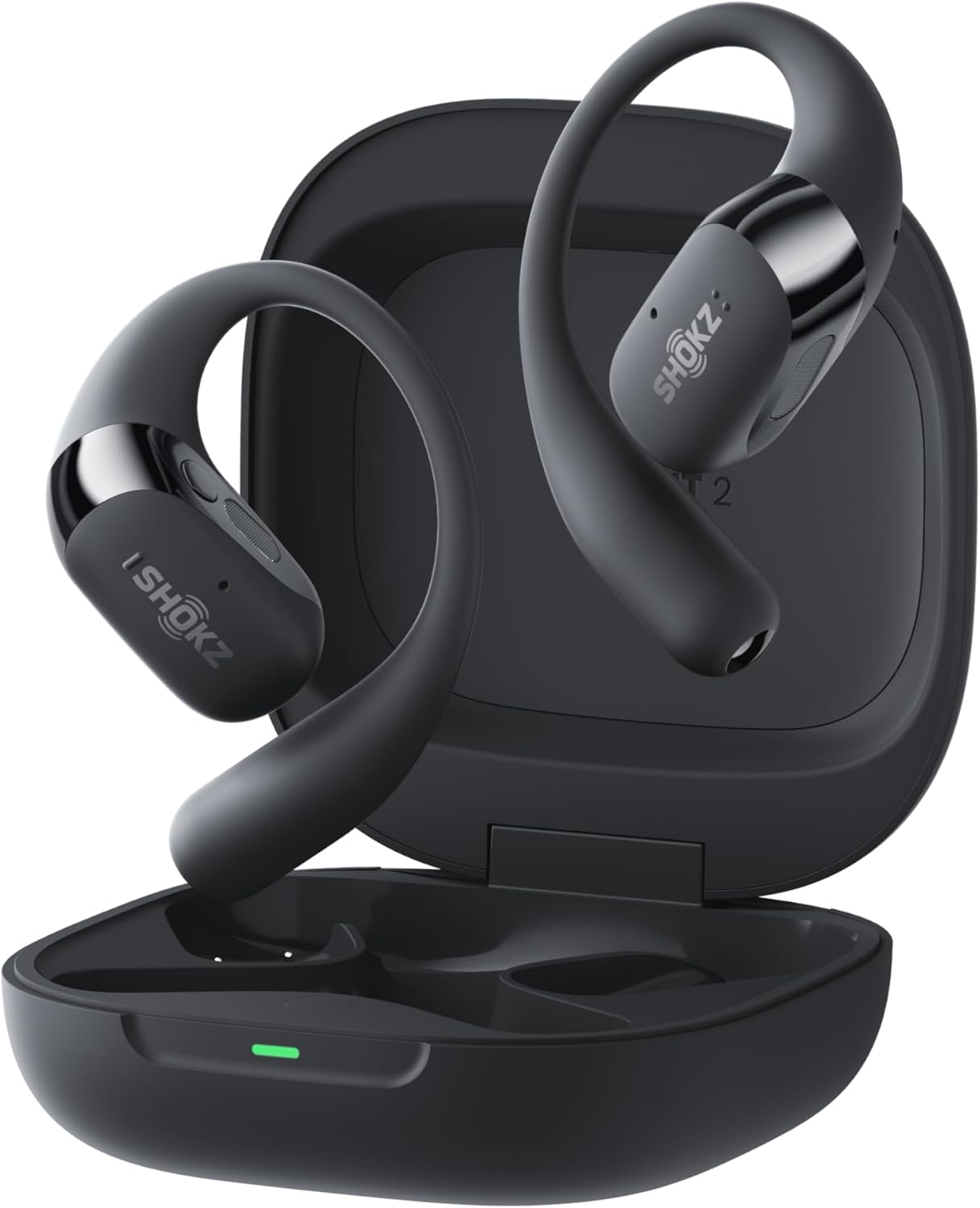 SHOKZ OpenFit 2+ Open-Ear Headphones,Wireless Bluetooth Headset, Dolby Audio Enabled, Comfortable Earbuds with Soft Hooks, 48H Playtime, IP55 Water-Resistant, USB-C & Wireless Fast Charging, Black