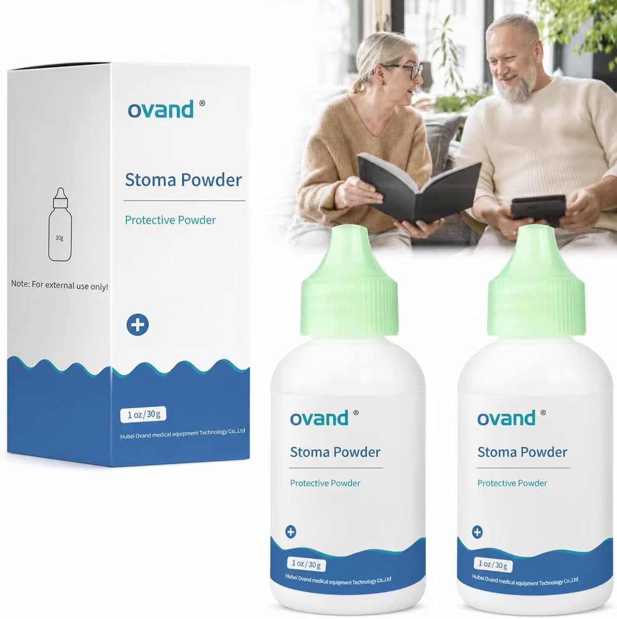 Stoma Powder,Skin Barrier Protection Ostomy Powder Supplies - Stoma Adhesive Powder,1 oz (2 Bottles)