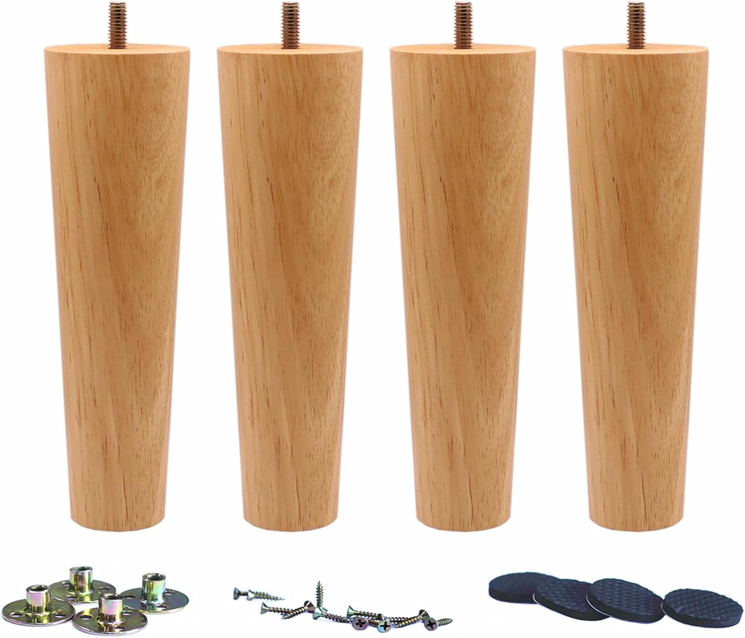Solid Wood Replacement Furniture Sofa Couch Legs 8 inch Heavy Duty Set of 4