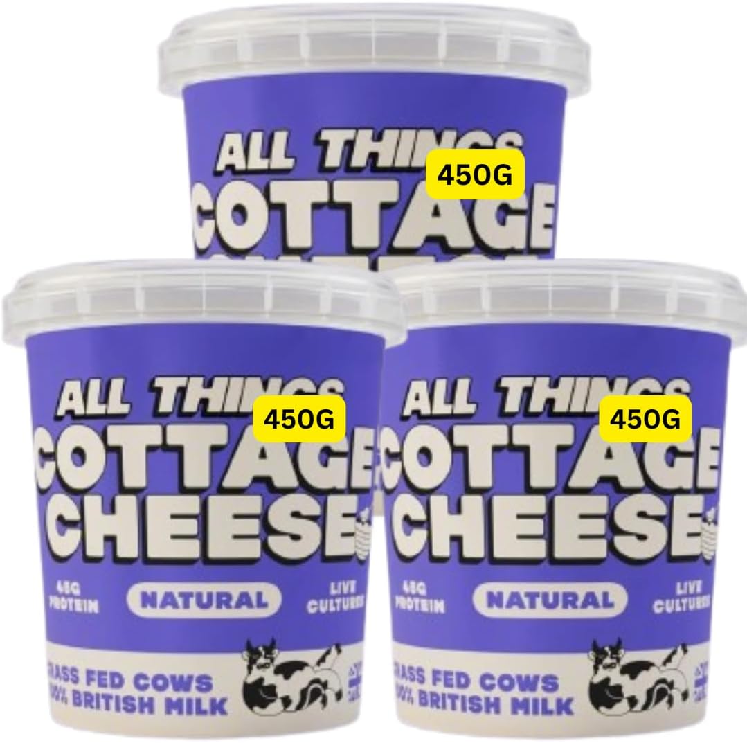 Cottage Cheese Natural 450g with 45g of protein Allthings (3x450g)
