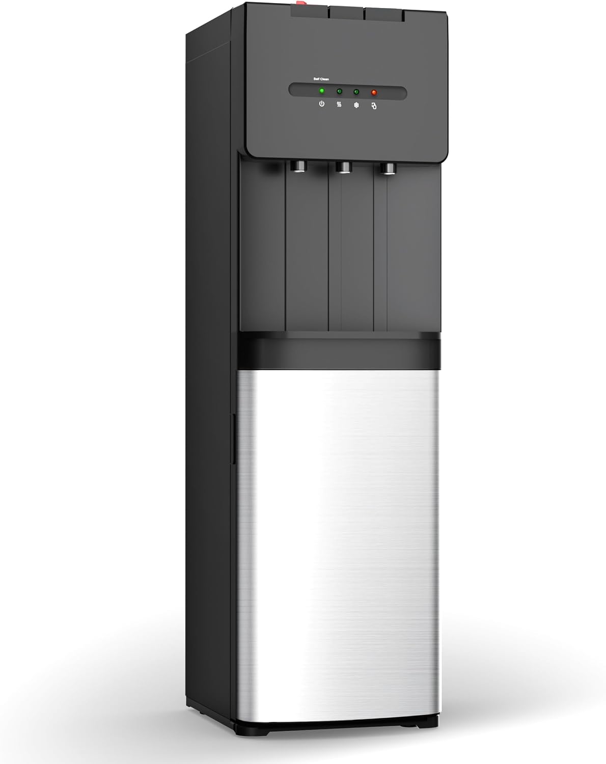 Euhomy Self-Cleaning Bottom Loading Water Dispenser, 3 Temperatures(Cold/Hot/Warm) with Child Lock, Display Light, Suitable for Apartments, Schools, Companies, Black&Silver