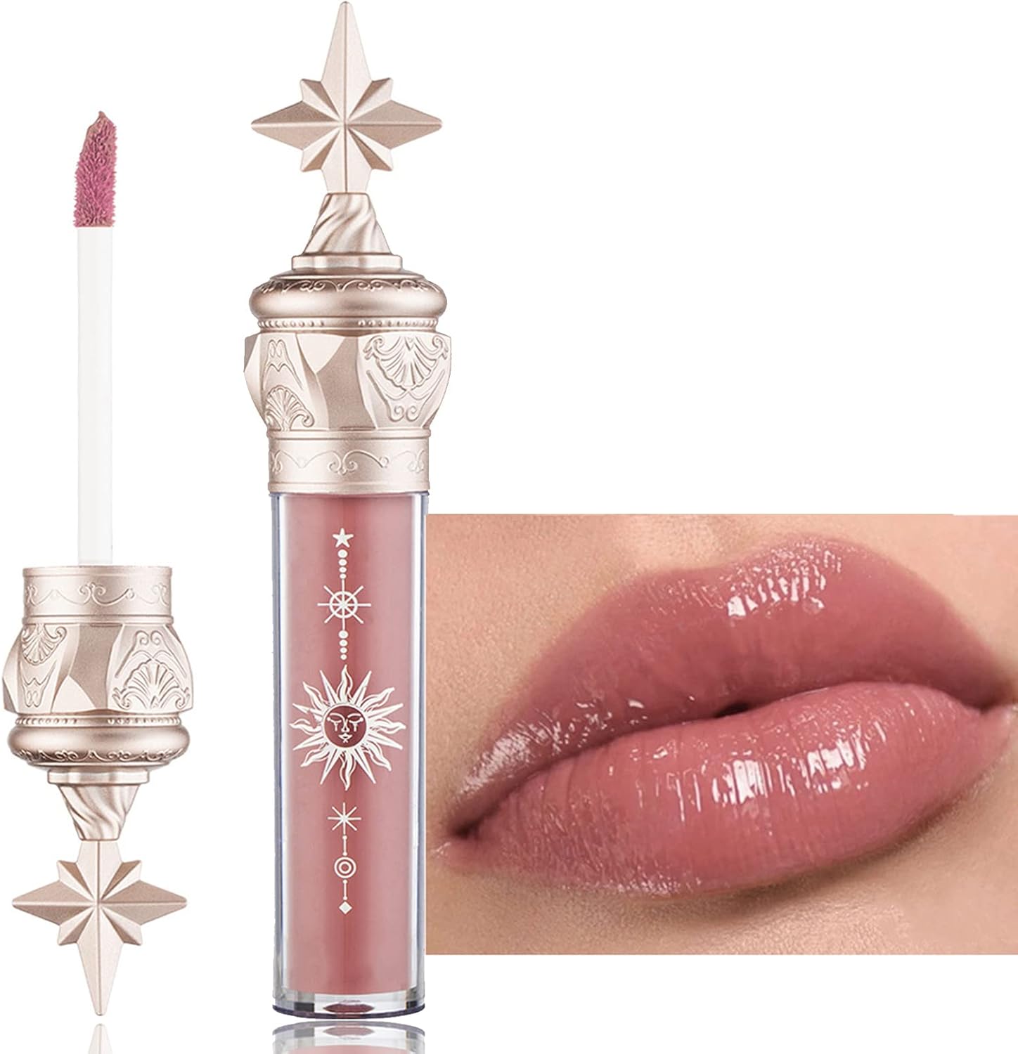Tinted Lip Balm,Lipstick Lipgloss Waterproof Long Lasting Lipstick for Lip Plumper Gloss And Makeup,Liquid Blush Lip Tint Gift (Milky Peachy Pink, One Size)