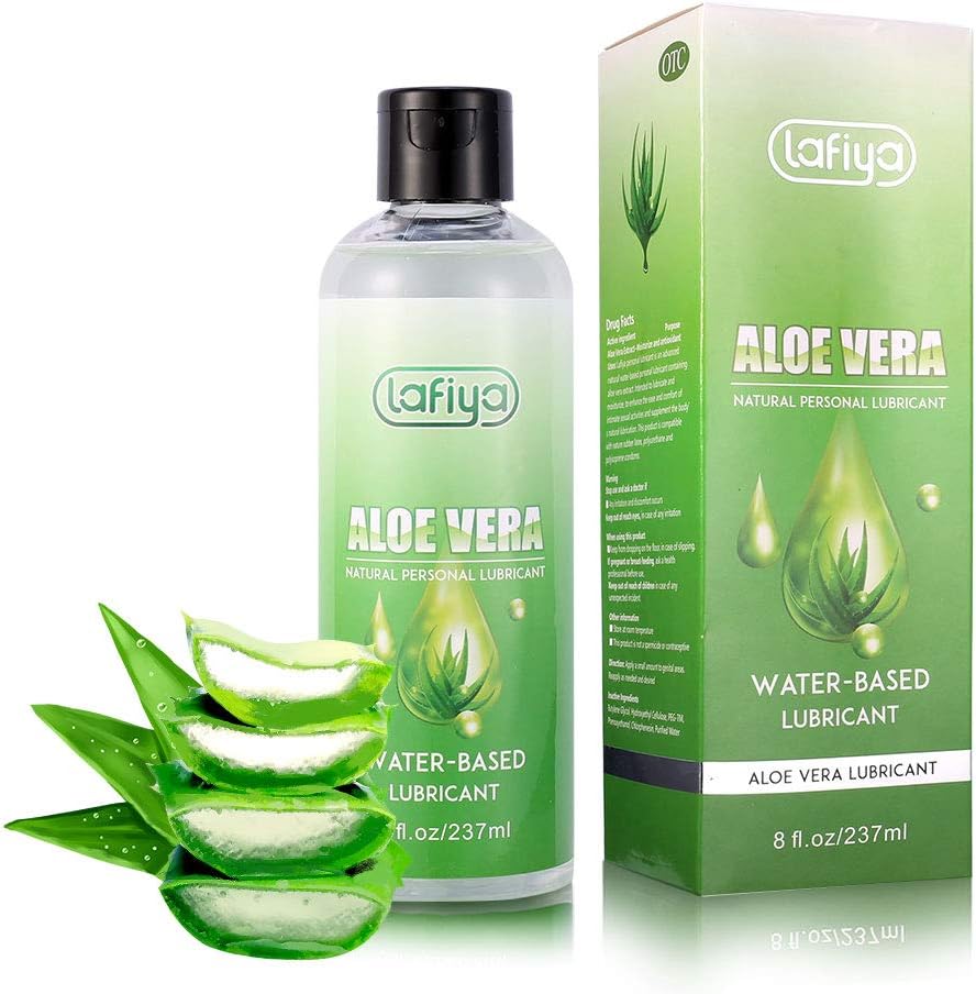 Aloe Personal Lubricant, Organic Water Based Long Lasting Lube for Sex, Sexual Lubricant for Sensitive Skin 8 oz- Paraben Free