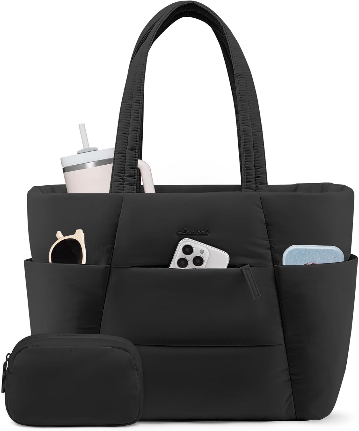 LOVEVOOK Tote Bag for Women,Large Puffer Work tote bag for 15.6In Laptop Teacher Nurse,Shoudler Bag for Travel,Daily