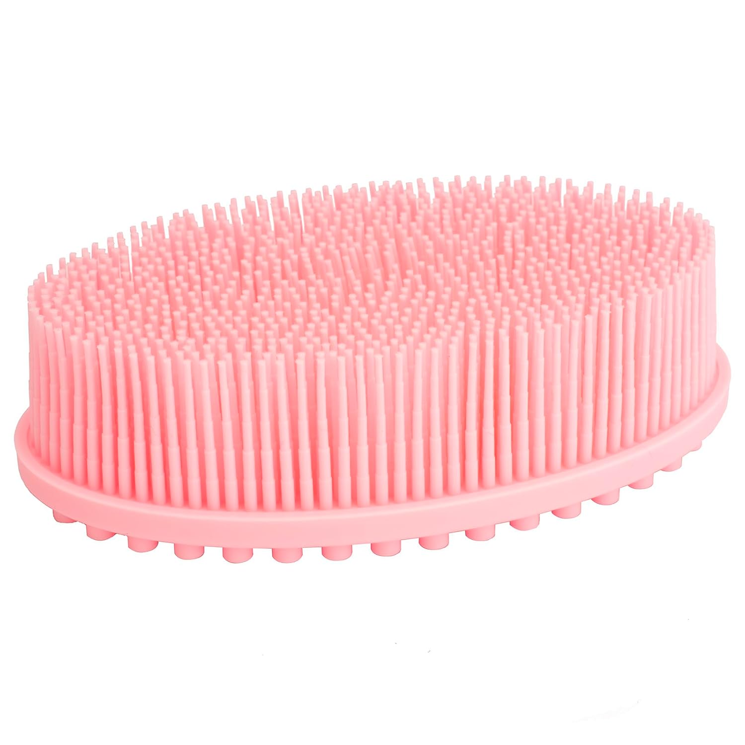 DNC Exfoliating Silicone Body Scrubber Shower Bath Body Brush Easy to Clean, Lathers Well, Eco Friendly (Pink)