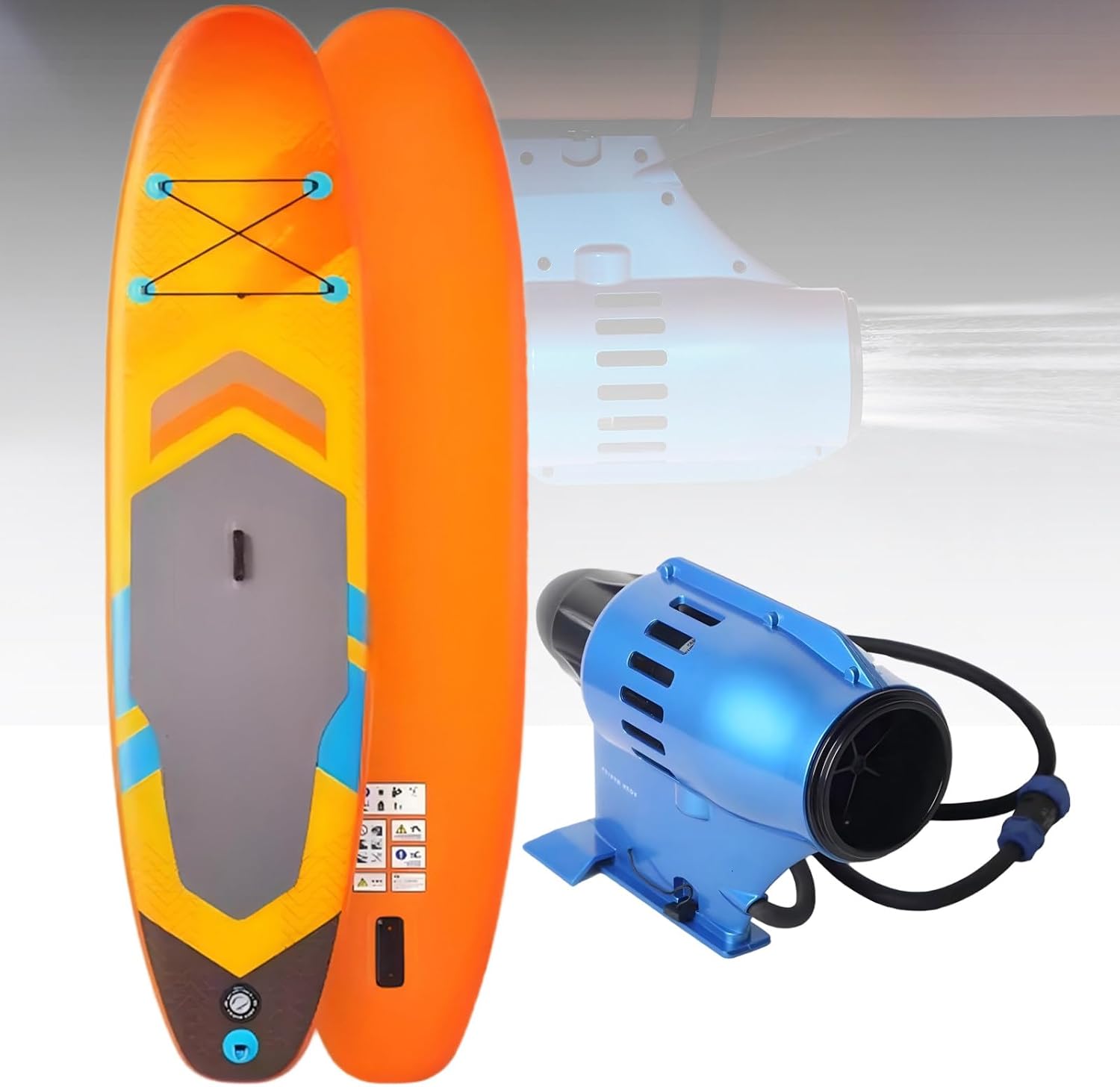 Underwater Propulsion Motor and Inflatable Stand Up Paddle | Waterproof Underwater Surfboard Thruster, for Kayak Fishing Boat Paddle Board,366×84CM SUP Board,170kg Max