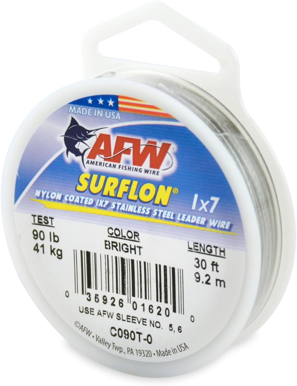 AFW Nylon Coated 1x7 Stainless Steel Fishing Wire Leader
