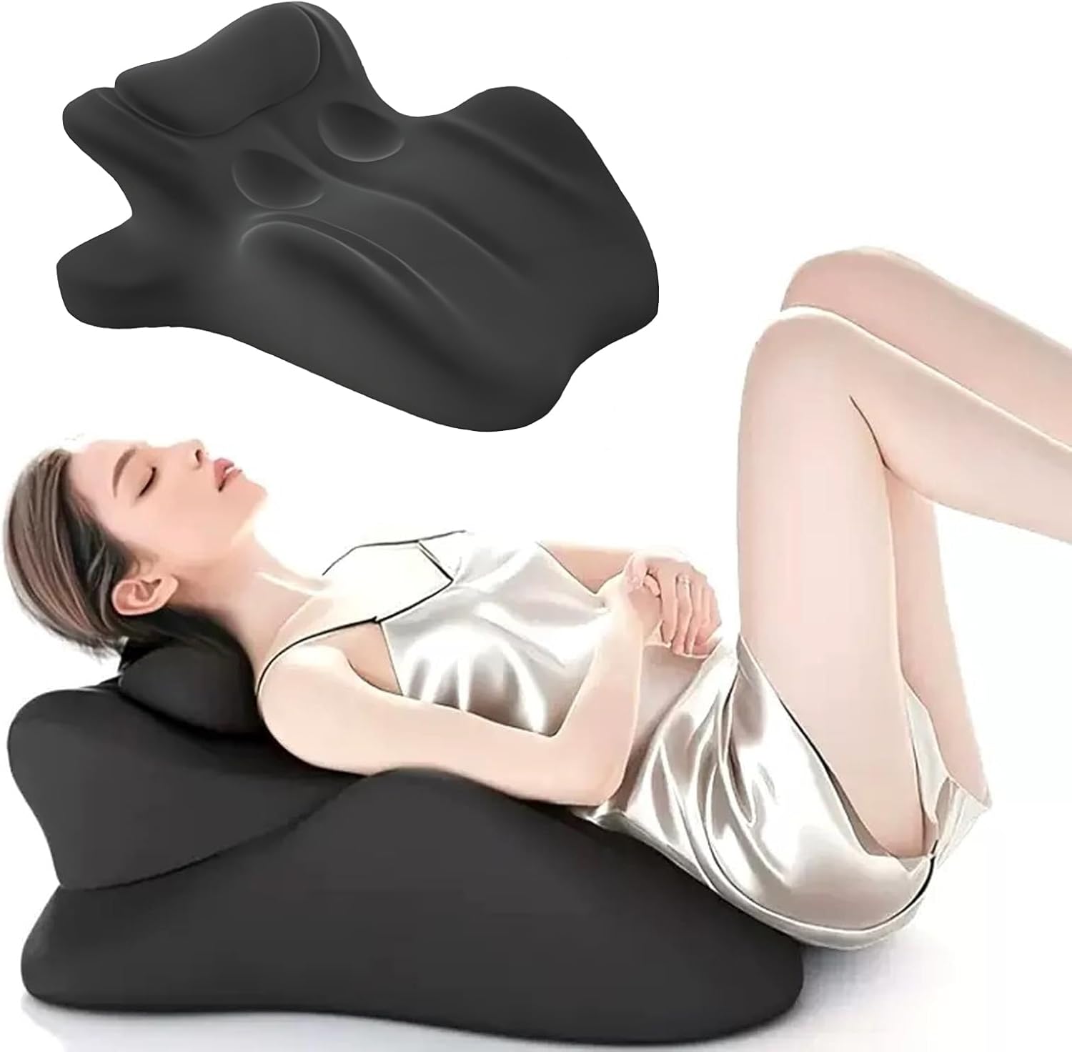 Couples Pillow for Intimacy – 27° Lift Cushion for Ideal Posture & Deep Intimacy, Enhanced Comfort for Perfect Bedroom Positioning (Black)