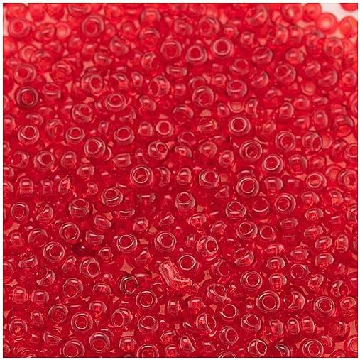 Bohemia Crystal Valley Preciosa Seed Beads 20g 8/0 Transparent Red (90070), Round, Czech Glass