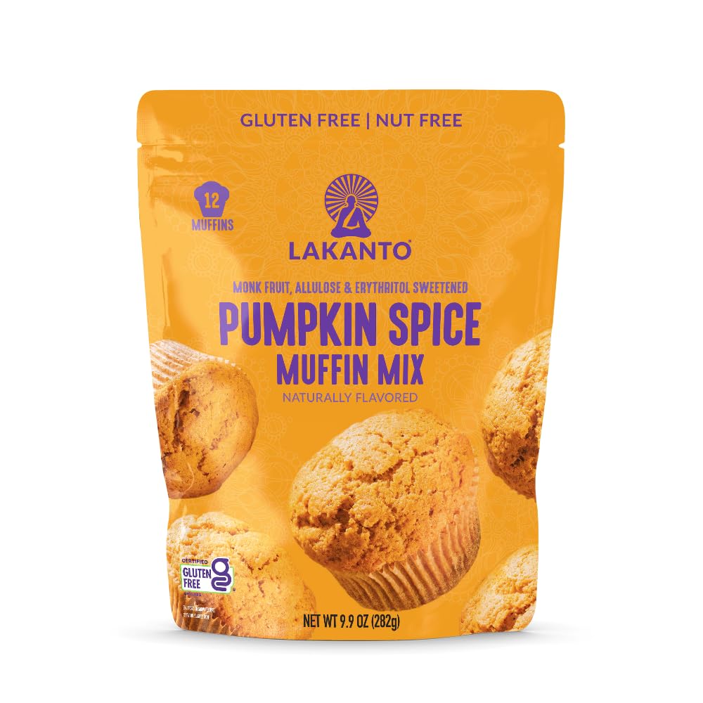 Lakanto Pumpkin Spice Muffin Mix, Gluten Free Baking Mix, Makes 12 Muffins