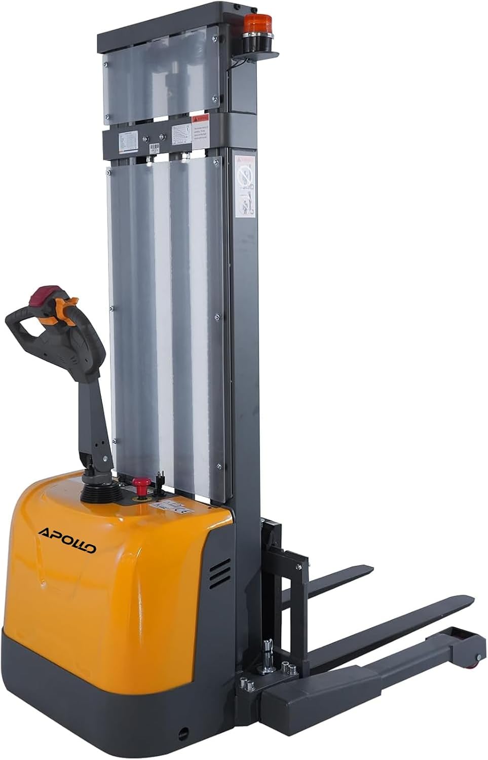 APOLLOLIFT Fully Powered Electric Stacker with Straddle Legs, 3300 lbs Capacity 138" Lift Height, Fully Electric Material Handling Lift Truck, with Adjustable Forks