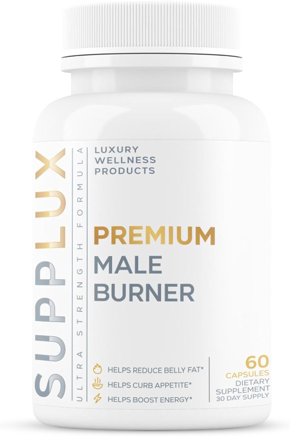 Premium Fat Burner for Men - Weight Loss Pills for Men to Shed Belly Fat Fast, Appetite Suppressant & Boost Energy | 5 Premium Ingredients to Shed Stubborn Fat, Size - Diet Pills - 60 Capsules