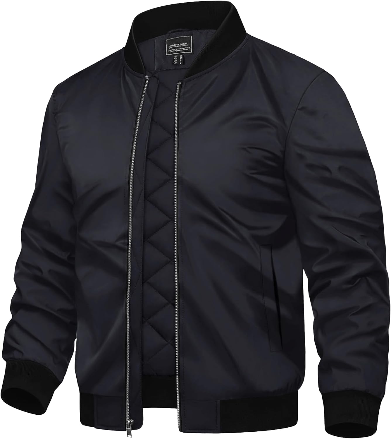 TACVASEN Men's Bomber Jackets Winter Thermal Jacket Windproof Zip Up Flying Bomber Coat Casual Baseball Coats
