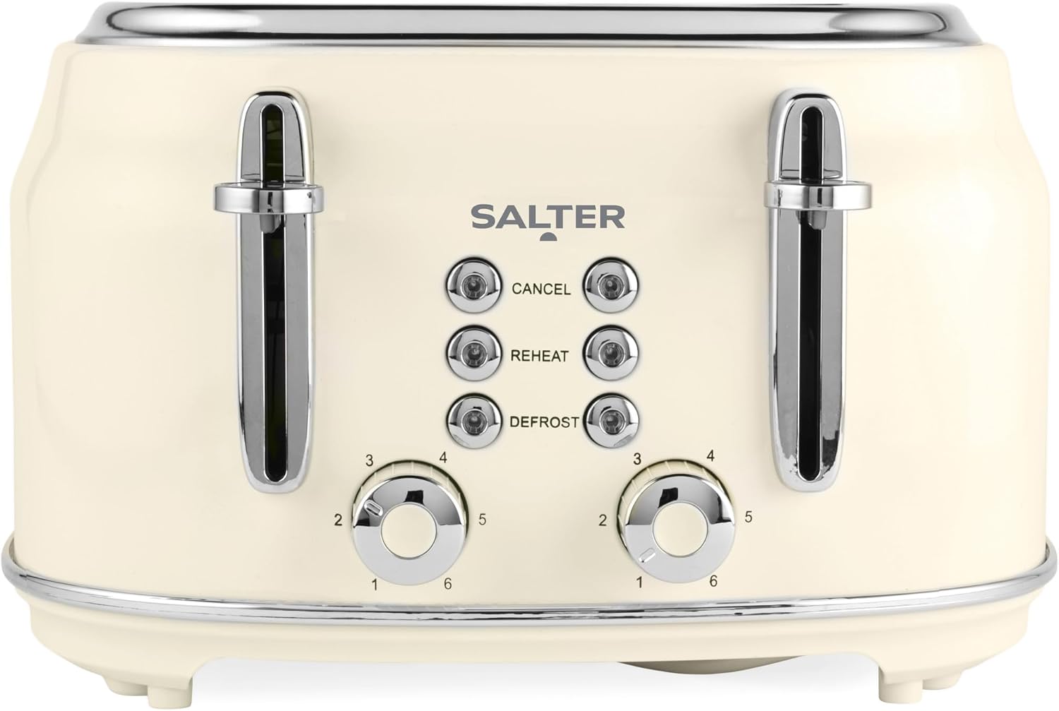 Salter Retro 4-Slice Toaster, Wide Slot, Cream