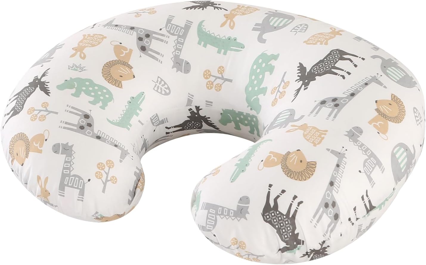 Nursing Pillow, 2025 Ergonomic Baby Support Pillow Feeding Pillows Nursing Essentials for Bottle and Breastfeeding, Fiber Fill And Removable 100% Cotton Breastfeeding Cover (Cute Animals, Small)