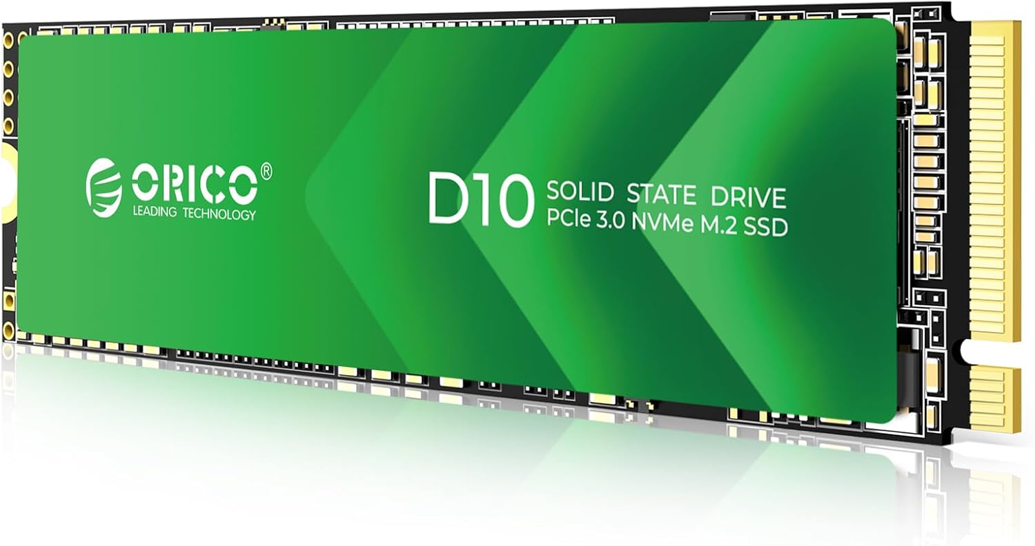 ORICIO 2TB M.2 NVMe SSD, PCIe Gen3x4 2280 SSD - Up to 3600MB/s, Internal Solid State Drive with NAND Flash, Compatible with Desktop Laptop - D10