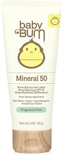 Sun Bum Baby Bum SPF 50 Sunscreen Lotion with Mineral UVA/UVB Face and Body Protection for Sensitive Skin - Fragrance Free - Travel Size - 3 FL OZ