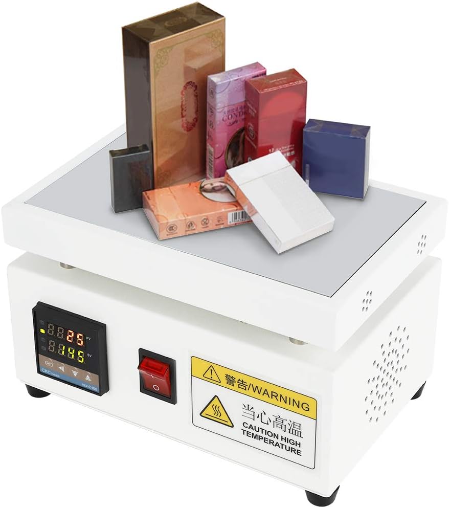 Hanchen Cellophane Wrapping Machine Manual Cellophane Overwrapping Machine Desktop Heating Sealing Machine for BOPP Perfume Cosmetics Poker Box PVC Heat Sealer Film (LS12-200)