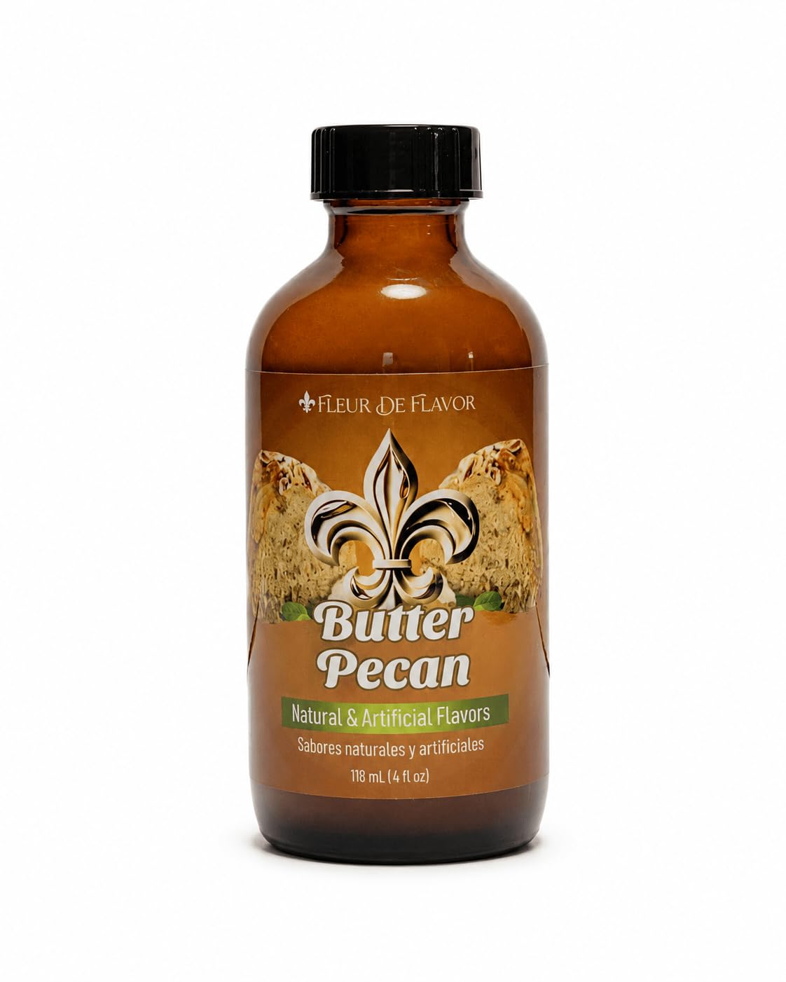 Fleur De Flavor Butter Pecan Emulsion – Rich, Buttery Pecan Flavor for Baking, Frosting, Ice Cream & Beverages – Nut-Free, Bake-Stable, Gluten-Free, Keto-Friendly, No Artificial Colors (4 oz)