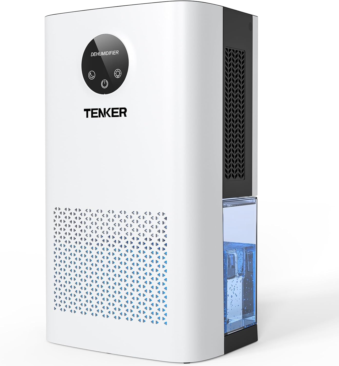 TENKER Dehumidifier, 2.2L (77 OZ) Water Tank Dehumidifiers for Home, 1000 sq.ft Quiet Dehumidifier with Sleep Mode, Auto Shut Off, 7-Color LED Light for Closet Bedroom Bathroom Basement RV, White