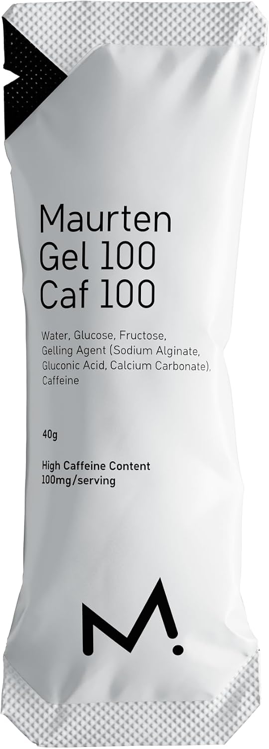 MAURTEN Gel 100 CAF100 Energy Gel - 12-Pack of 40g - 25g Carbohydrates & 100mg caffein per serving - Stomach-Friendly patented Hydrogel Technology for endurance sports- Free of Color or preservatives