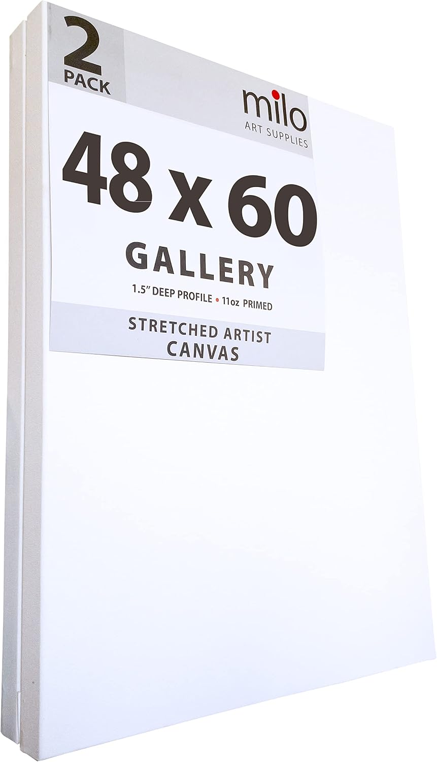 milo Stretched Artist Canvas, 48x60 inch, 2 Pack, 1.5” inch Profile
