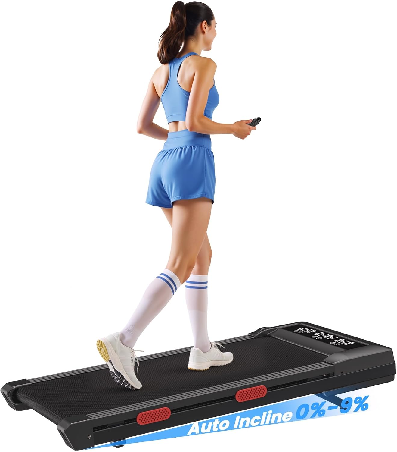 Superun Walking Pad with 6% Incline, Under Desk Treadmill for Home Office, 3 in 1 Portable Walking pad Treadmill with Remote Control, 2.5HP Quiet Mini Treadmills, 300 lbs Capacity