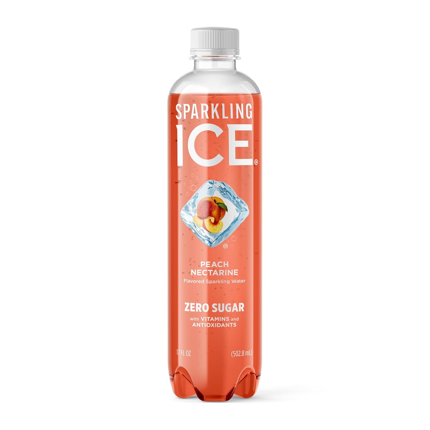 Sparkling Ice, Peach Nectarine Sparkling Water, Zero Sugar Flavored Water, with Antioxidants and Vitamins, 17 fl oz Bottle