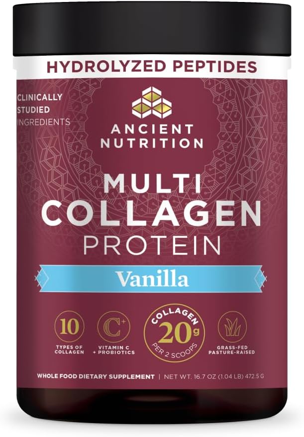Ancient Nutrition Hydrolyzed Multi Collagen Peptides Powder, Vanilla